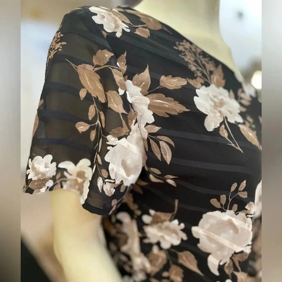 LUCKY BRAND ONE SHOULDER FLORAL MINI DRESS SIZE M BLACK/MULTI - Picture 7 of 15